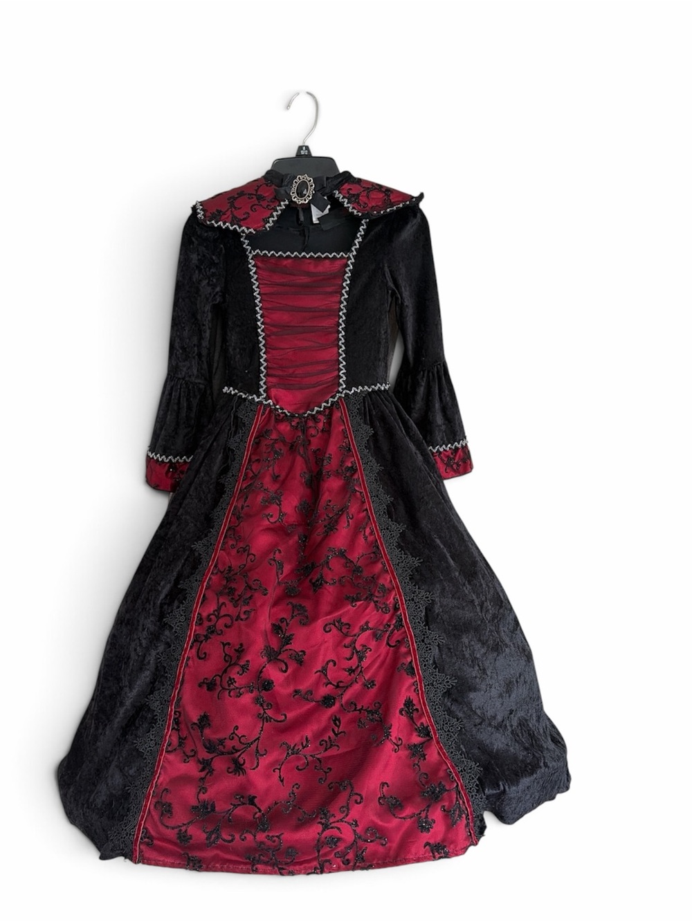 Girls' Black and Burgundy Gothic Vampire Costume Dress